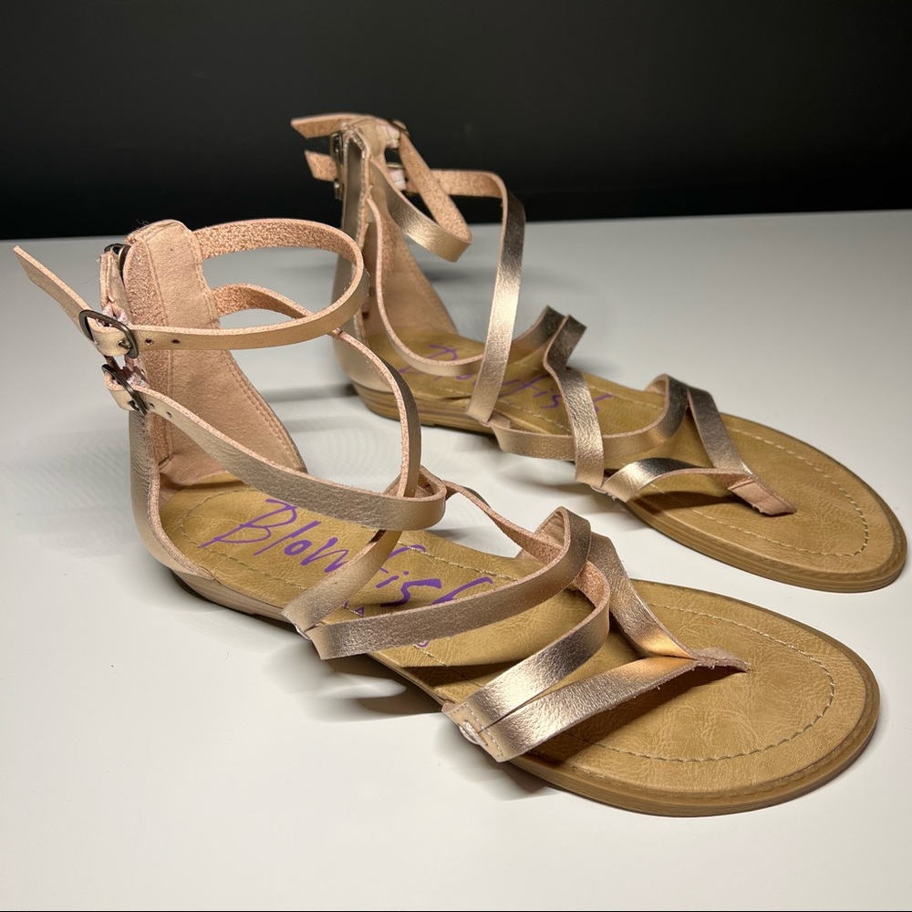 Blowfish Malibu Rose Gold Strappy Sandals
